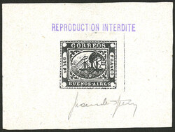 SPERATI FORGERY: GJ.5, DOS Ps blue, die proof in black, with his ...