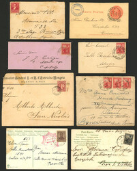Lot of 15 old covers/postcards, all used, several cancelled "A ...