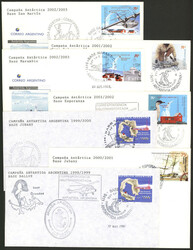 7 Modern covers sent from different Antarctic bases between 2001 and ...