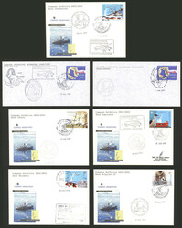 7 Modern covers sent from different Antarctic bases between 2001 and ...