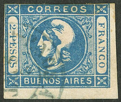 GJ.20, 2P. blue, ABSOLUTELY CLEAR impression, very nice