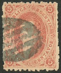 RARE CANCELLATION: GJ.19, 5c. 1st printing with mute "pigeons" cancel ...