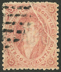 GJ.20j, 5c. 3rd printing, very attractive mulatto, with VARIETY: ...