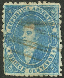 GJ.24, 15c. semi-worn impression, pen cancelled, light blue, VF ...