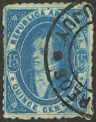 GJ.24, 15c. semi-worn impression, with "JUJUY Administración de ...