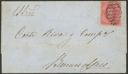 GJ.25, 5c. 4th printing, franking a folded cover sent from LA PAZ to ...