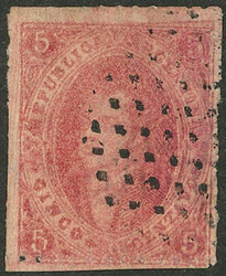 GJ.25a, 5c. 4th printing, complete DOUBLE impression, excellent