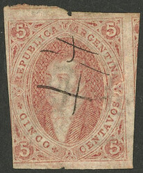 GJ.28h, 5c. 6th printing, with interesting pen cancel, VARIETY: ...