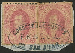 GJ.20, 3rd printing, 2 examples (positions 78 and 49 on plate A) on a ...