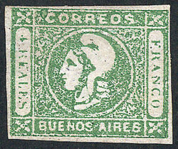 GJ.16, 4R. worn impression on bluish paper, mint no gum, sound ...