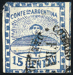 GJ.3, 15c. small figures, with ellipse cancel of 'Correo Nacional del ...