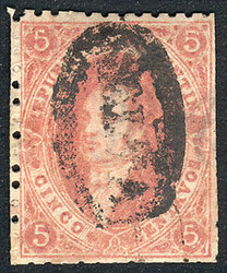 GJ.20i, 3rd printing RIBBED PAPER var., with SALTA cancel in small ...