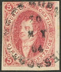 GJ.16, 1st printing imperforate, with 4 complete margins (3 immense, ...
