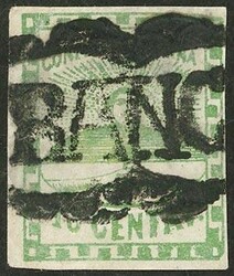 GJ.2, 10c. small figures, with fancy "FRANCA" cancel of Río Cuarto ...