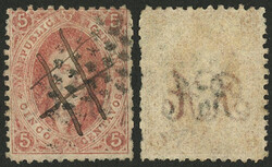 GJ.19, 5c. 1st or 2nd printing, on thin paper, with dotted cancel + ...