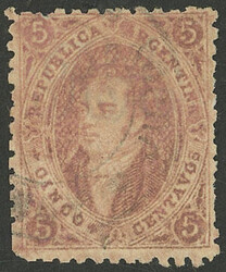 GJ.20i, 5c. 3rd printing, coffee color, excellent stamp on ribbed ...