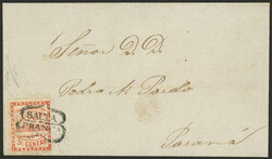 GJ.1, 5c. red, franking a folded cover dated 14/NO/1860 and sent to ...