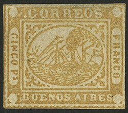 GJ.8, Cinco Ps. ocher-yellow, type 23, mint, with a tiny repair, ...