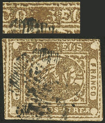 GJ.10, IN Ps. dun, beautiful stamp with complete frame line and ...