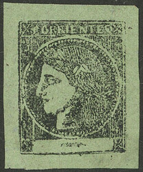 GJ.4, yellow-green, type 8, mint, wide margins, excellent!
