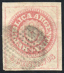 GJ.14, 5c. without accent, worn plate, mute PONCHITO cancel very well ...