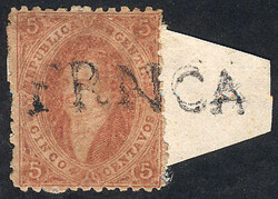 GJ.20, 3rd printing, on small fragment with complete FRANCA cancel of ...