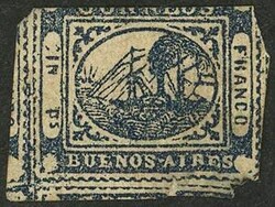GJ.11, IN Ps blue, mint, defects, genuine stamp, very low start, ...