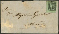 GJ.4, 5c. yellow-green, on folded cover from Corrientes to Mercedes, ...
