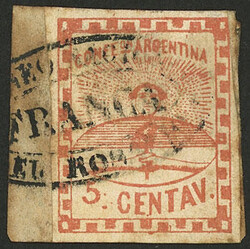 GJ.1d, 5c. small figures, with variety: Double period period after ...