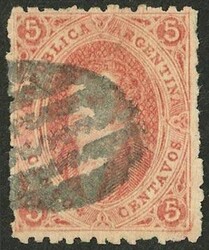 GJ.19, 5c. 1st or 2nd printing, clear impression, brick red, with ...