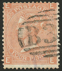 Yv.32, 4p light orange, used with B32 cancel type II, VF