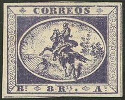 GJ.3, 8 Reales violet-gray, mint, rare, superb