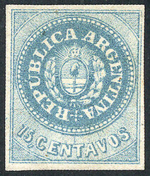 GJ.9, 15c. green-blue, handsome example of very fine quality, signed ...