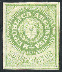GJ.11, 10c. without accent, mint original gum (+50%), with a tiny ...