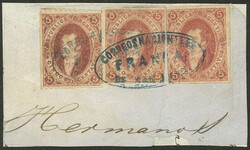 GJ.19, 1st printing perforated, 3 examples in different shades (their ...