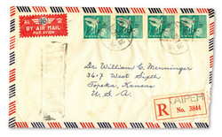 1950 (Jan.-June), Trio of Flying Geese Registered Airmail Covers to ...