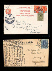 1904-27, Assortment of Thailand to Denmark Covers and Postal Cards, ...