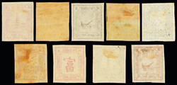 1894, Second Printing, ½¢//10¢ imperforates (Chan LW11-LW20 vars. ...