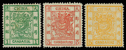 1878, Large Dragons on thin paper, 1ca-5ca complete (Chan 1-3. Scott ...