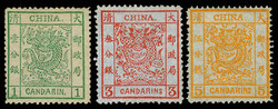 1878, Large Dragons on thin paper, 1ca-5ca complete (Chan 1-3. Scott ...