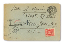 1938 (Oct. 15), Postage Due cover from Harbin to New York, franked on ...