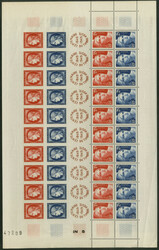 100 J. franz. Briefmarken 1949, Zusammendruck-Bogen (geringe ...