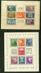 1938, "Eucharistischer Kongress" und "Hl. Stephan", 2 Zd.-Blocks, ...