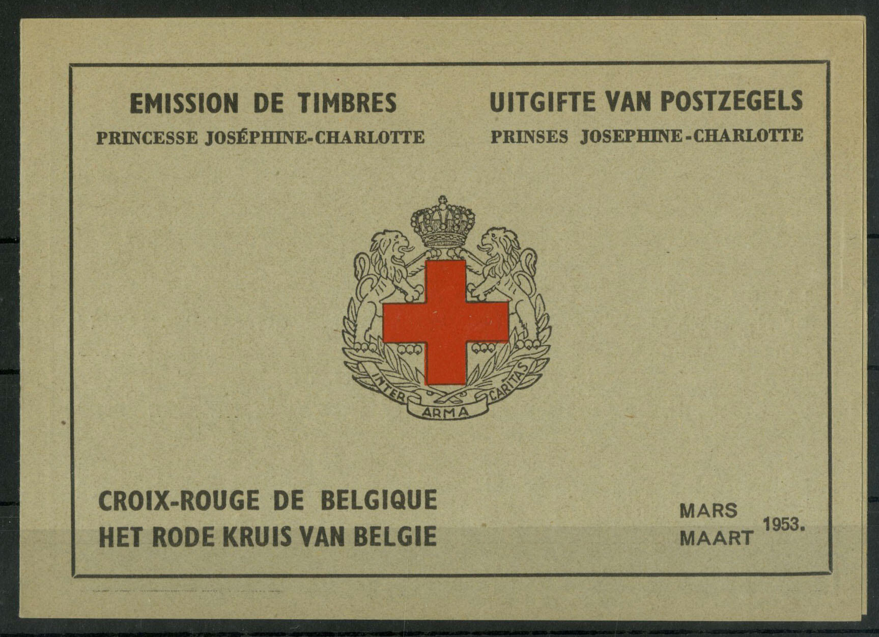 1953, Markenheftchen Rotes Kreuz (französisch) mit Mi. 963, tadellos ...