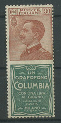 Italien 1924/25, Reklame-Zusammendruck "COLUMBIA", postfrisch, ...