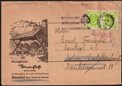 Posthorn 2 Pf., waag. Paar als portogerechte MeF auf ...