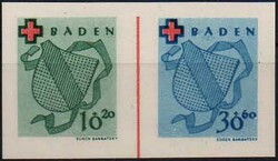 Rotes Kreuz 1949, ungezähnter Block-Zusammendruck, wie verausgabt ...