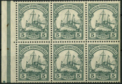 Kaiseryacht 1913 (MH 3), postfrisches Heftchenblatt mit ndgz Rand und ...