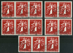 Landesausstellung 1939, fünf rote Rollen-Zusammendrucke mit ...