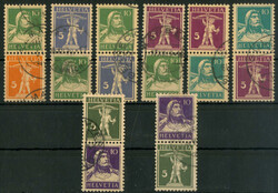 Tell/Tellknabe, gestempeltes Lot mit 8 senkrechten Zusammendrucken, ...